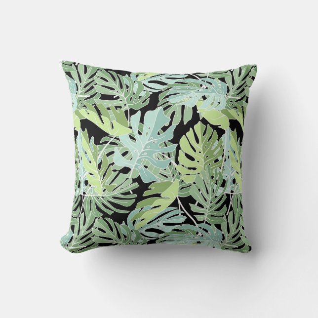 Coussin Motif floral de jungle (Recto)