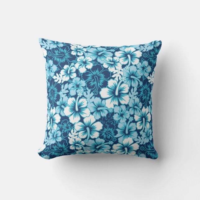 Coussin Motif floral de ketmie de surf (Recto)