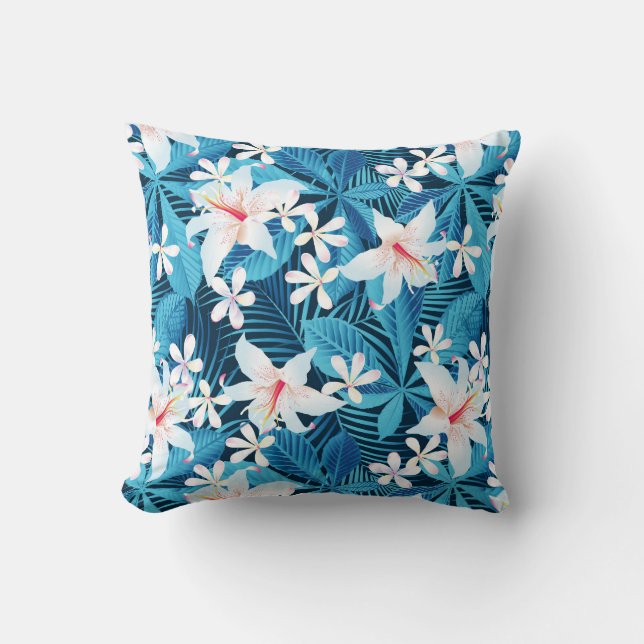 Coussin Motif floral de ketmie tropicale (Recto)