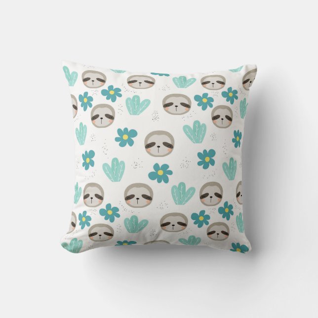 Coussin Motif floral de paresse douce (Recto)