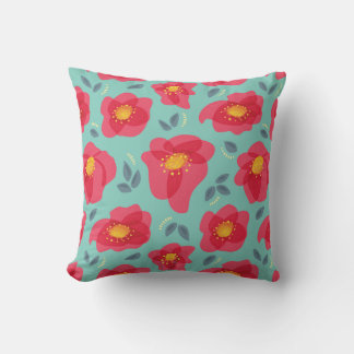 Coussin Motif floral de ressort avec les pétales roses