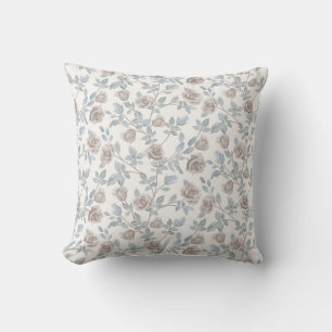 Coussin Motif floral de rose patrimoniale vintage