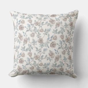 Coussin Motif floral de rose patrimoniale vintage