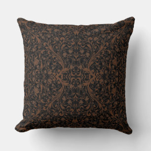 Coussin Motif floral de tigre brun noir mignon
