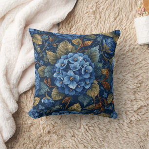 Coussin Motif floral d'hortensia décoloré élégant 