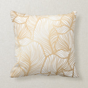 Coussin Motif floral d'or de damassé