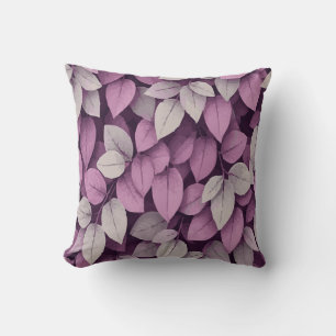 Coussin Motif floral élégant violet et blanc