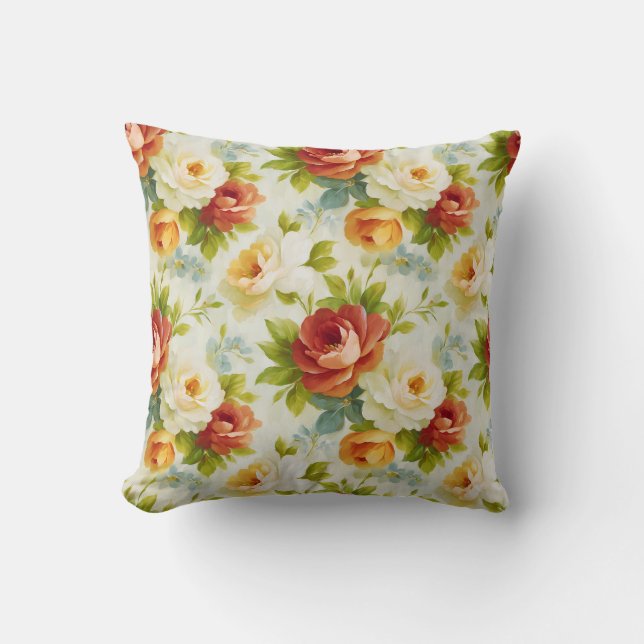 Coussin Motif floral estival botanique de style rustique c (Recto)