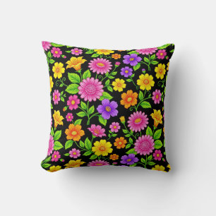 Coussin Motif floral exotique coloré-35681