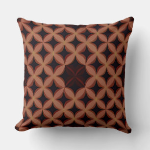 Coussin Motif floral géométrique aux tons chauds