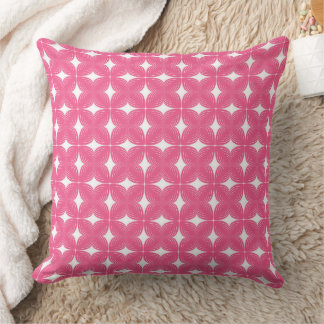 Coussin Motif floral géométrique rose vintage