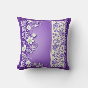 Coussin Motif floral Lilac-pourpre