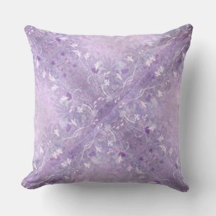 Coussin Motif floral moelleux Pastel Mauve