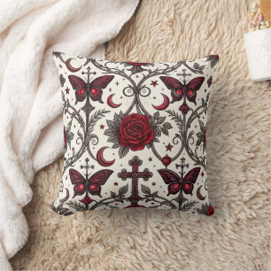 Coussin Motif floral papillon gothique (1)
