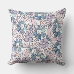 Coussin Motif floral pastel 