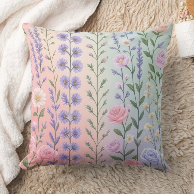 Coussin Motif Floral Pastel   (Couverture)