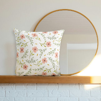 Coussin Motif floral pastel à l'aquarelle Dainty Ditsy