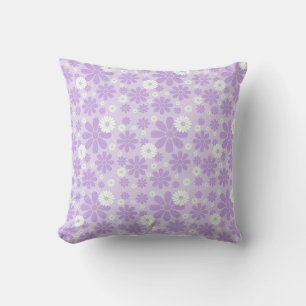 Coussin Motif Floral Pastel LAVANDE