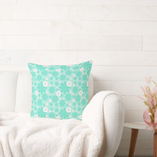Coussin Motif Floral Pastel MINT
