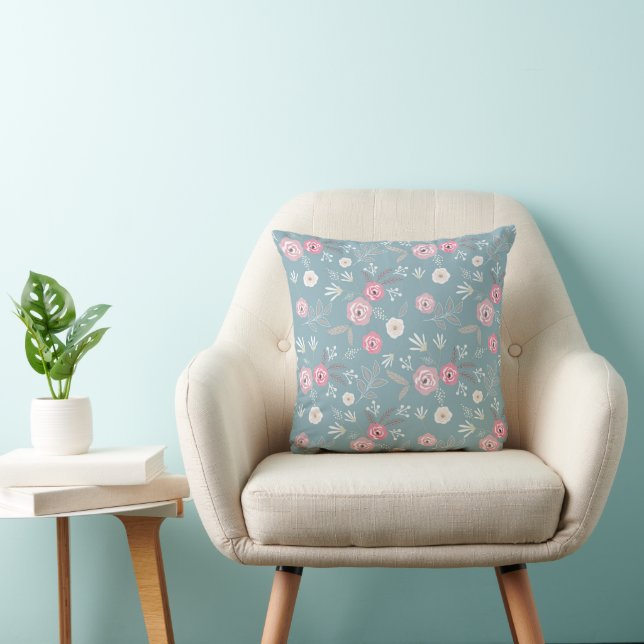 Coussin Motif floral rétro. (Chaise)