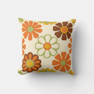 Coussin Motif floral rétro à marguerites