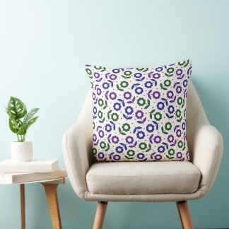 Coussin Motif floral rétro multicolore