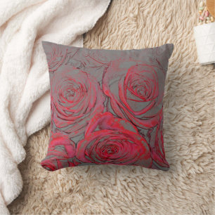 Coussin Motif Floral Rose