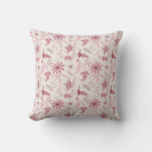 Coussin Motif floral rose