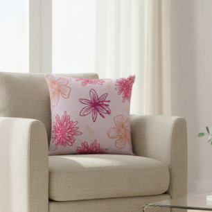 Coussin Motif floral rose
