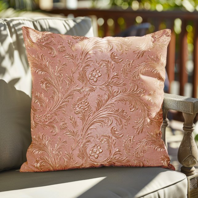 Coussin Motif floral rose gold (Créateur téléchargé)