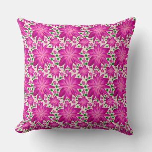 Coussin Motif floral rose vif sans couture 