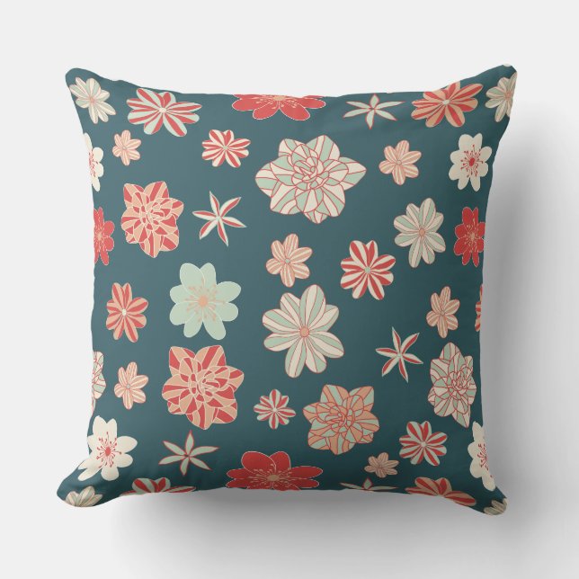Coussin Motif floral sans couture  (Recto)