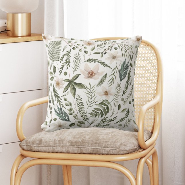 Coussin Motif floral sans couture à l'aquarelle de fleurs  (In situIn situ)