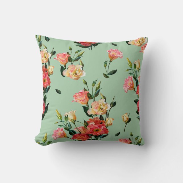 Coussin Motif floral sans couture dans le style victorien. (Recto)