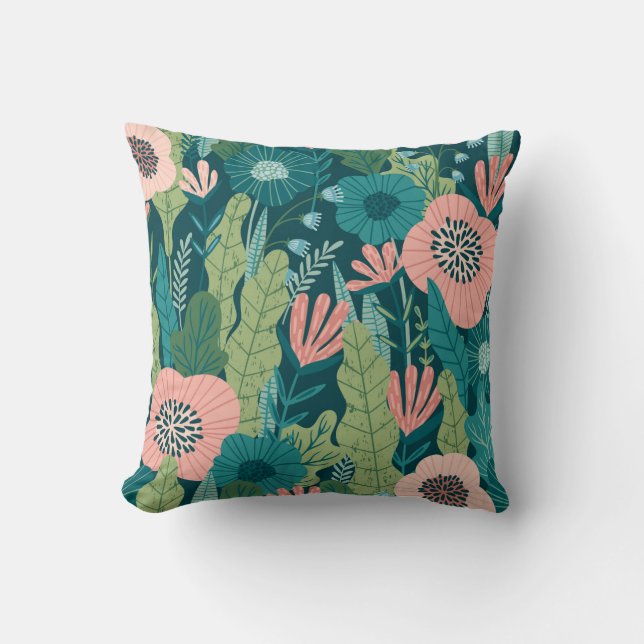 Coussin Motif Floral sans couture, décoration intérieure (Recto)