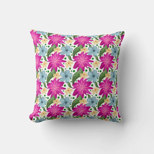 Coussin Motif floral sans couture | Répétition de fleurs à (Recto)
