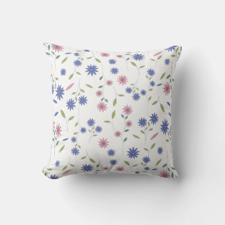 Coussin Motif floral sans couture rose et bleu
