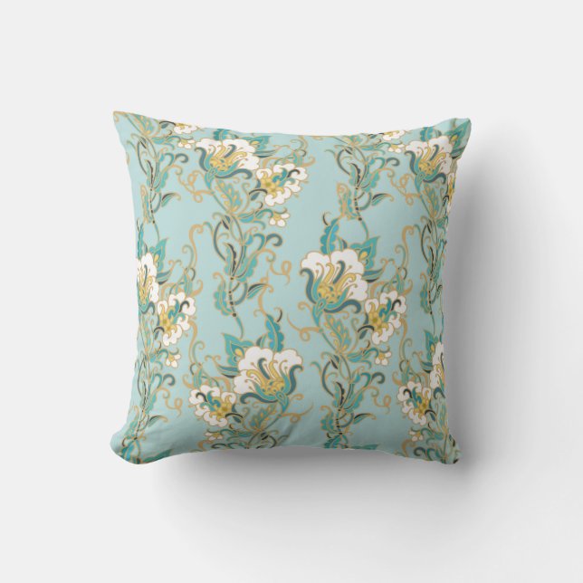 Coussin Motif floral sans parfum avec fleurs de coton blan (Recto)