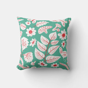Coussin Motif floral sans soudure avec papillons et insect