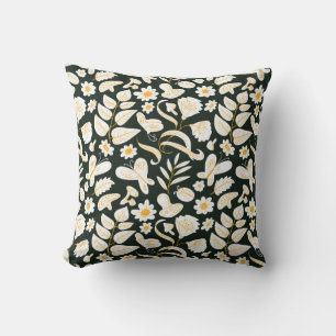Coussin Motif floral sans soudure avec papillons et insect