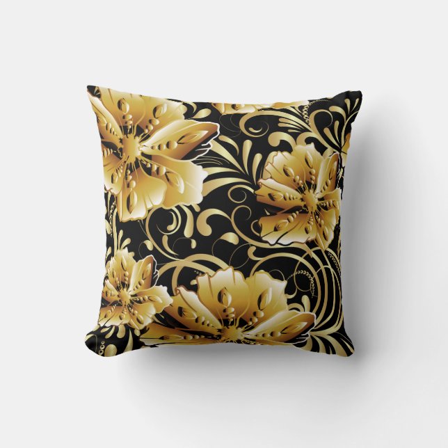 Coussin Motif floral sans soudure. Papier peint 3d fleuris (Recto)