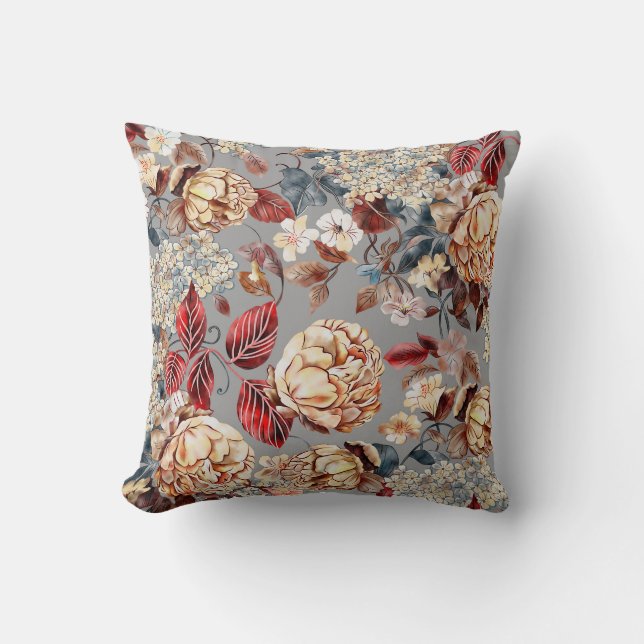 Coussin Motif floral, style Art nouveau. (Recto)