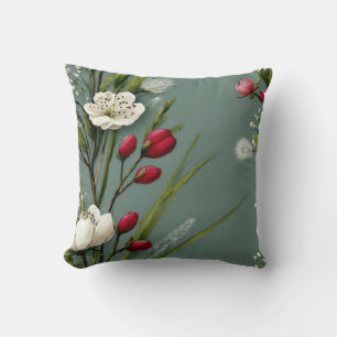 Coussin Motif floral subtil minimaliste botanique moderne