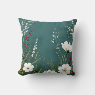 Coussin Motif floral subtil minimaliste botanique moderne