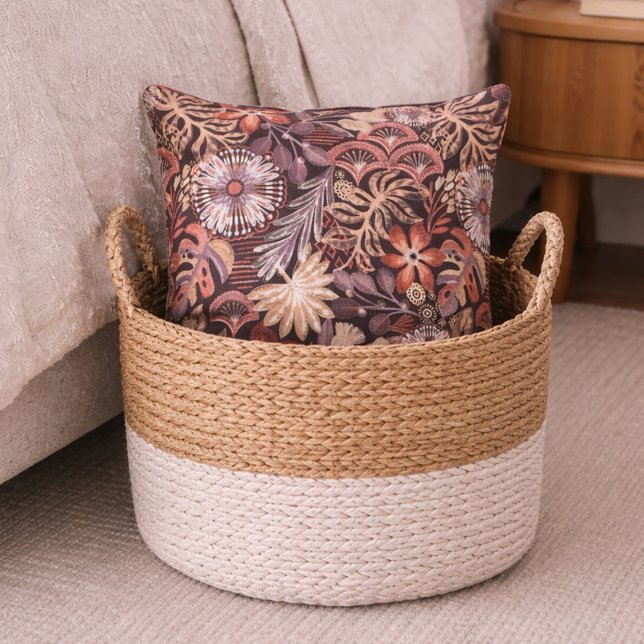 Coussin Motif floral terracotta boho  (Créateur téléchargé)