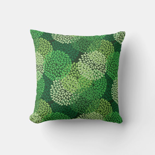 Coussin Motif floral vert (Recto)
