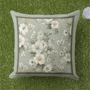 Coussin Motif floral vert