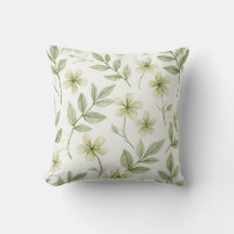 Motif floral vert aquarelle