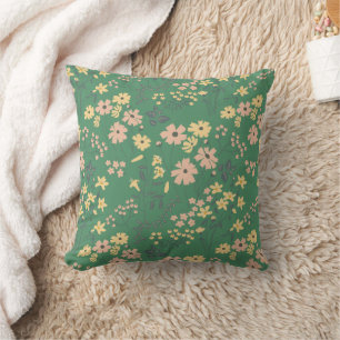 Coussin Motif floral vert bohème moderne