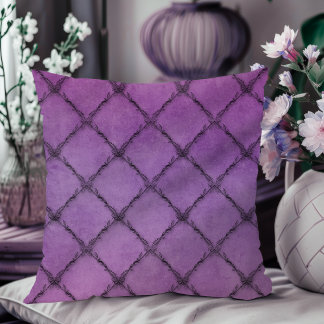 Coussin Motif floral Vintage minimal pourpre